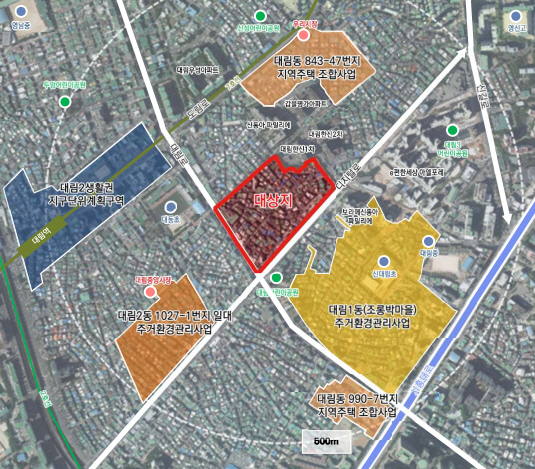 대림동 855-1번지 일대(대림1구역) 주택정비형 재개발사업 위치도. [서울시 제공]